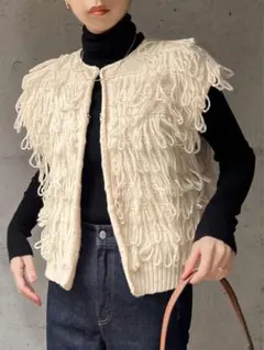 フリンジニットベスト