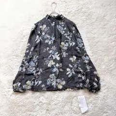 25年製 新品✨セオリーリュクス タックネックブラウス 花柄 透け感