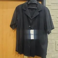 GU リネンブレンドオープンカラーシャツ(半袖)