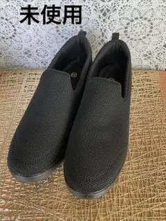 未使用　黒メッシュスリッポン厚底