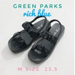 美品✨Green Parks rich blue ギャザー厚底サンダルのサムネイル