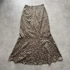 古着 MOUSSY LEOPARD MAXI レオパードロングスカート CP44
