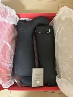 HUNTER ブラック 長靴 バックル付き