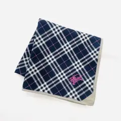 Y2504-403①【美品】BURBERRY　ハンカチ　ノバチェック　ネイビー