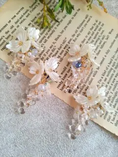 858★2ペア4個オリジナルチャーム、コネクター、ドロップ、雫、チェーン、花