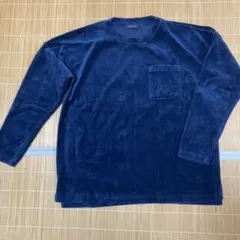 RAGEBLUE 長袖カットソー濃紺　光沢あるフリース胸ポケット　サイドスリット