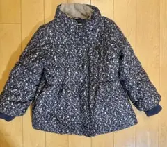 ネイビー 花柄 中綿コート 120cm 3can4on