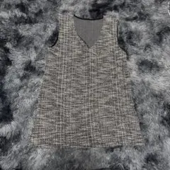 ツイード Vネック ノースリーブベスト