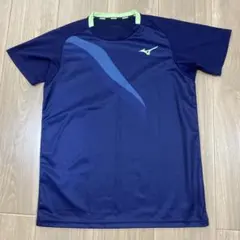 ミズノ　テニス　ゲームシャツ　ネイビー　紺　Mサイズ　美品