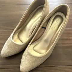 Aguru パンプス 約7cmヒール パール付き