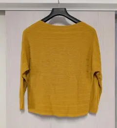 【FABIA】リブ編み 長袖ニット マスタード M