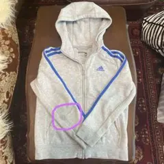 adidas フルジップパーカー 130サイズ グレー