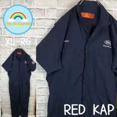 USA古着REDKAP企業ロゴ刺繍　半袖ツナギ　ジャンプスーツXL-RG