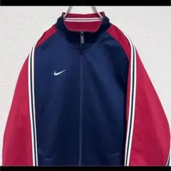 NIKE ナイキ トラックトップ レッド×ネイビー 右胸ロゴ刺繍 XS