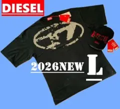 新品　ディーゼル　Tシャツ　L　A13049　ブラック　オーバルＤ ビッグロゴ
