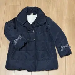 プティマイン petit main 中綿コート ネイビー リボン 120cm