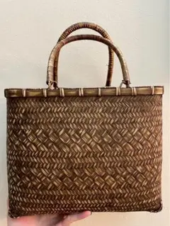 手編みの竹かごバッグ