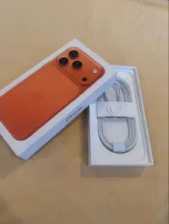 オレンジ iPhone 17 充電ケーブル付き 空箱 アイフォン スマートフォン