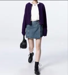 GU ミニ丈 ラップスカート Ｓ 巻きスカート デニムスカート