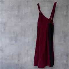 美品✨️ワンピース スカート ツートン バーガンディ ブラック 黒お出かけ デート