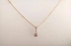 ツツミ K10ホワイトゴールドダイヤモンドネックレス お花 フラワー