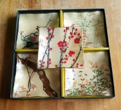 ガラス製　光琳絵皿　大皿1・小皿5　新品未使用 新品未使用】尾形光琳絵皿 大皿1枚 中皿5枚セット ガラス製 - メルカリ