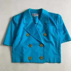 希少 36 イヴサンローラン ショート丈 ジャケット ブルゾン ヴィンテージ 希少 36 イヴサンローラン ショート丈 ジャケット ブルゾン