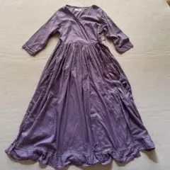 r.p.s パープル ラップドレス リネン混合