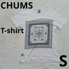 ♥美品♥チャムス　バンダナ風ペイズリー柄　Tシャツ　S