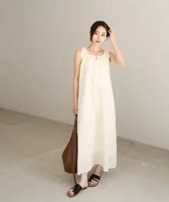 Bab コットン刺繍ワンピースレディース ホワイト Sのサムネイル