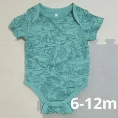 GAP サメ柄ロンパース 6-12months 60 70 グリーン 半袖