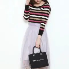 【極美品】JILLボーダーニット♡春カラー ピンク×ベージュ