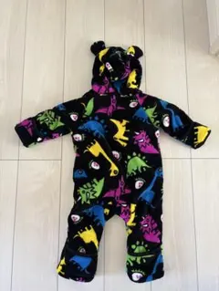 恐竜柄フリースロンパースPARTY PARTY PARTY）80