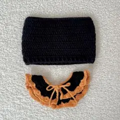 ハロウィンかぎ編み猫耳帽子＆つけ襟