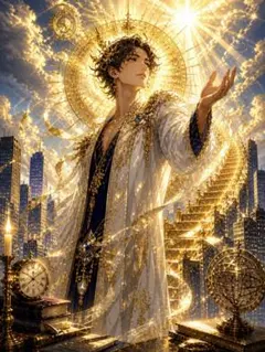 318【天照大御神】雲海を照らす金耀【風景画】【神聖画】 - メルカリ