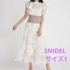snidel ウエストリブプリントワンピース