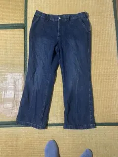 GU ダークブルー 3XL ワイドデニムパンツ