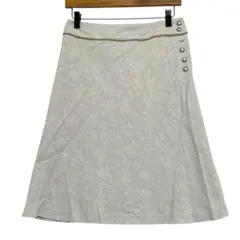 マーブルインク　花柄レース Aラインスカート 水色　M