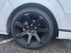 希少LENSO(レンソ)RT-C コンケーブ18インチ 9J+20タイヤセット LENSO RT-7 17x8J +20 6H-139.7 グロスブラック 4本セット ハイエース