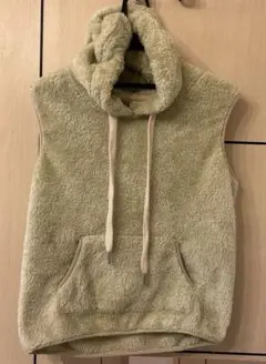 フリース フード付きベスト ライトグリーン lemontree