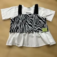 B.S.K.G. ロゴ　ゼブラ柄 Tシャツ ビスチェ　２点セット