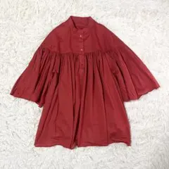 美品✨ガリャルダガランテ 23SS コットンローン ギャザーチュニック 赤