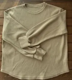 【zena】ボリュームスリーブワッフルプルオーバー