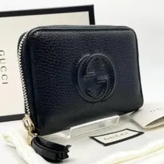極美品✨GUCCI グッチ　GGソーホー　レザー　コンパクトウォレット　黒のサムネイル