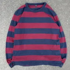 00s old uniqlo 短丈 ボーダー ロンＴ y2k シティーボーイ L