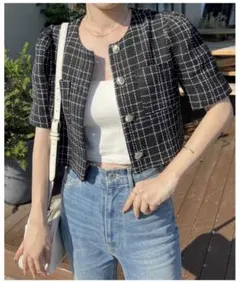 ナイスクラップ  ツイードショートジャケット