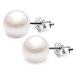 【両耳】天然パール ピアス 真珠 キャッチ付き S925 上品 シンプルアクセ