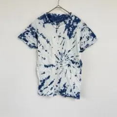 タイダイ【L】Tシャツ ネイビー×ホワイト 半袖 カジュアル ストリート
