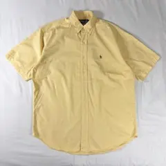 90sラルフローレン 半袖シャツ ボタンダウン BLAKE 黄色 イエロー M