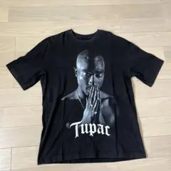 Tupac グラフィック Tシャツ ブラック ルーズフィット